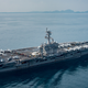 The USS Carl Vinson transits the Suda Strait on April 15, 2017. Photo credit: U.S. Navy
